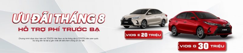 Bảng Giá Khuyến Mãi Ôtô Toyota Vios 2021 với Chương trình hỗ trợ phí trước bạ Toyota Vios Tháng 8 tại Toyota Hiroshima Long Phước - HT